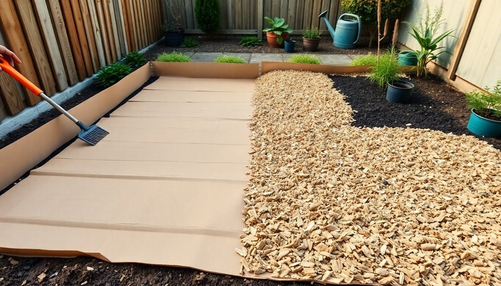 cardboard blocks weeds naturally