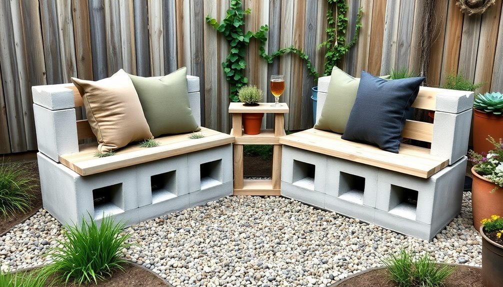 cinder block garden seating
