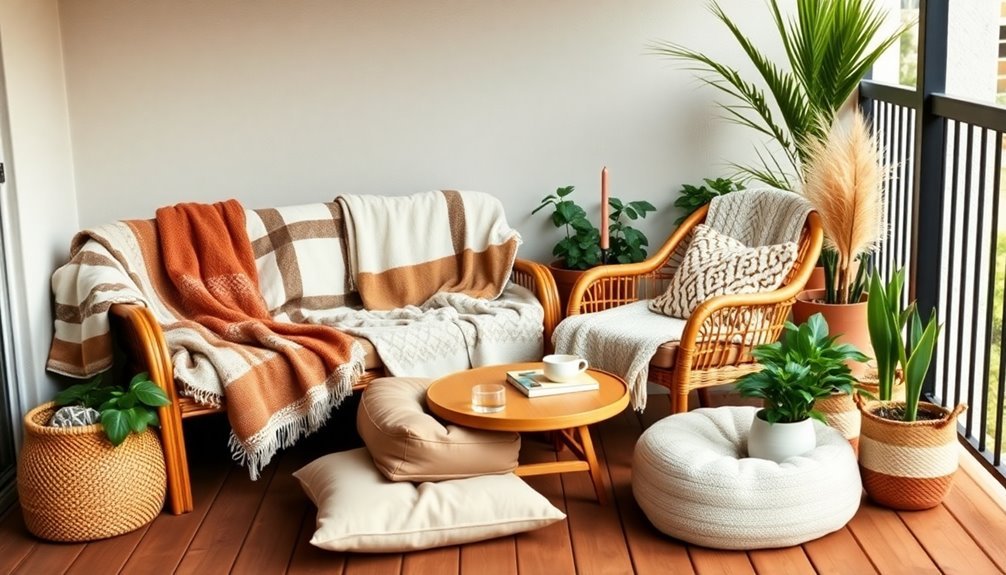 cozy layered throw blankets