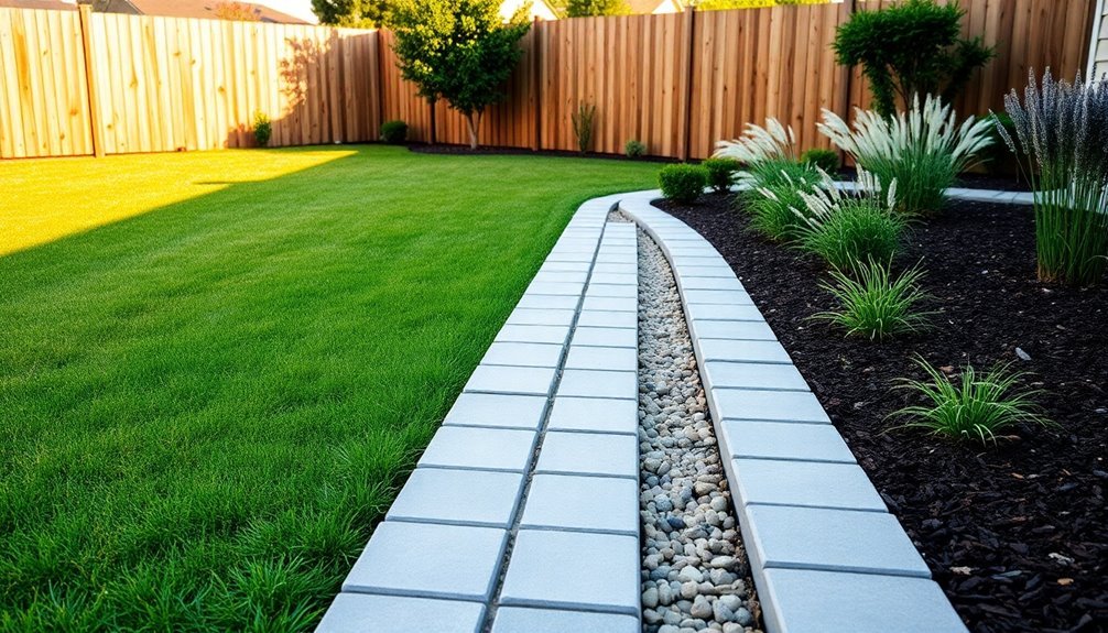 geometric concrete paver borders