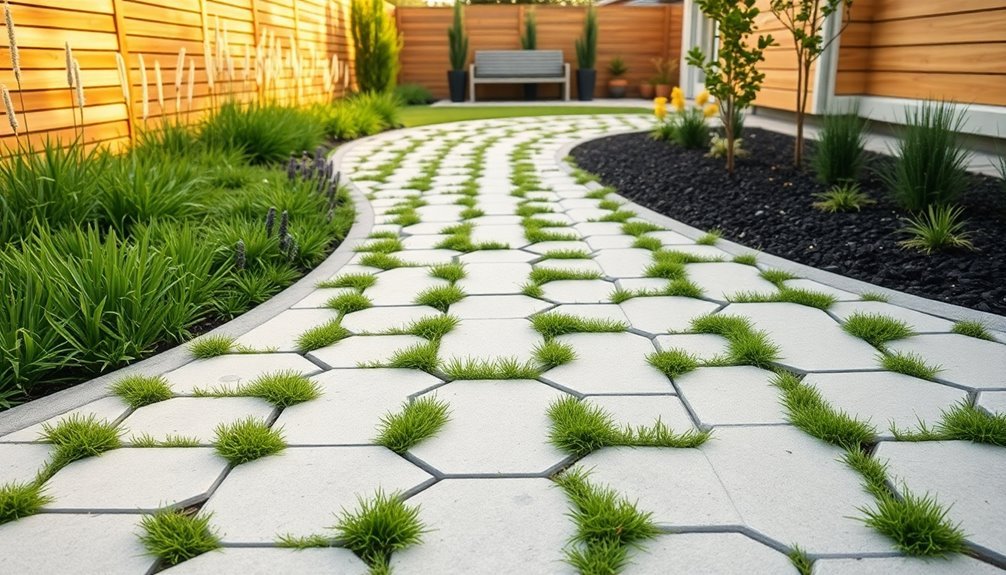 modern geometric garden pathways
