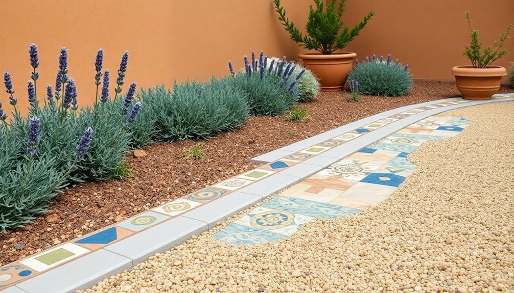 mosaic tile garden edges