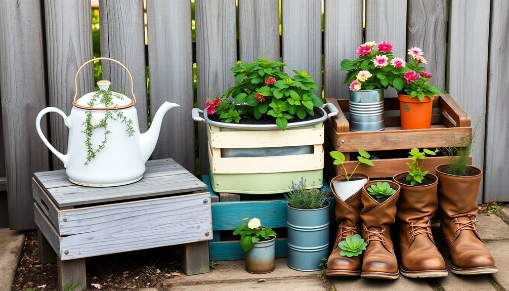 repurpose containers for gardening
