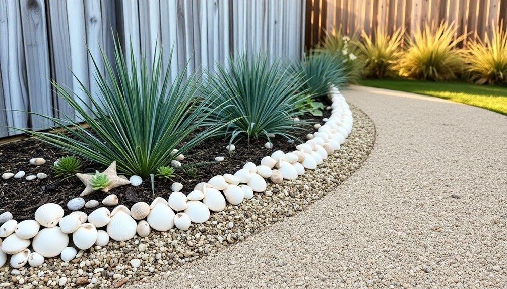 seashells for garden borders