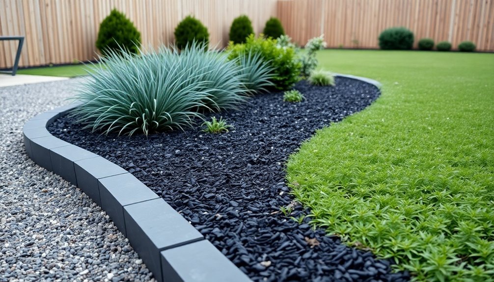 sleek natural stone edging